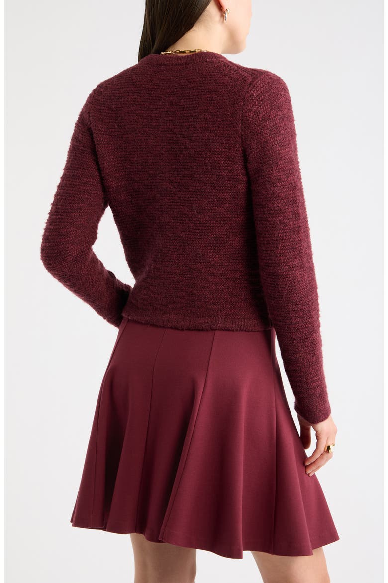 Marled Cardigan Sweater Jacket, Alternate, color, BURGUNDY LONDON