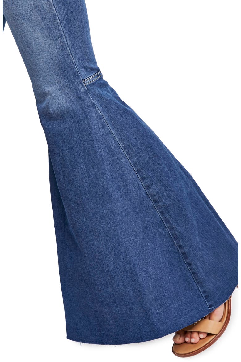 We the Free Just Float On High Waist Flare Jeans, Alternate, color, DARK BLUE