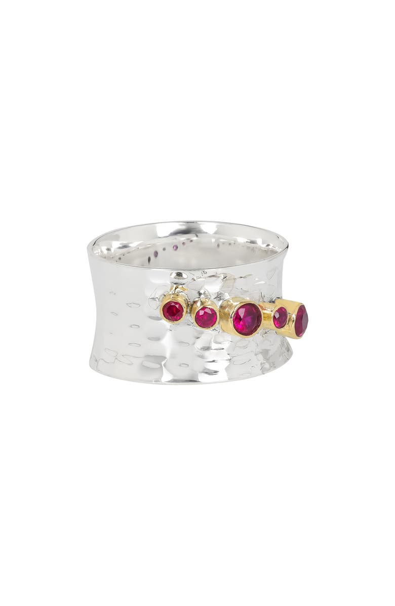 YS GEMS Two-Tone Lab-Grown Ruby Ring, Alternate, color, Pink