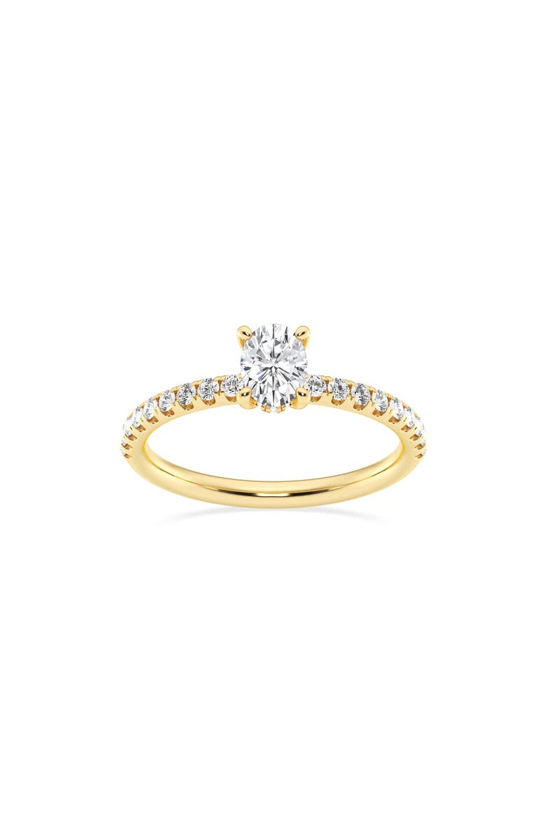 Badgley Mischka Collection Oval Cut Lab Created Diamond Pavé Ring - 7/8 ctw., Alternate, color, Gold