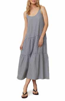 Marine Layer Poppy Stripe Sleeveless Seersucker Maxi Dress