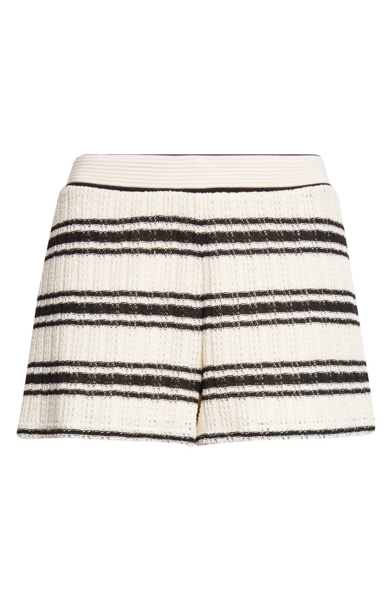 Ramy Brook Olympia Stripe Knit Shorts, Alternate, color, Black Stripe