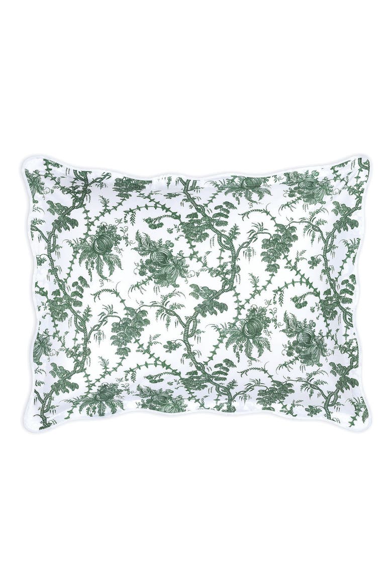 San Cristobal Toile Cotton Pillow Sham, Main, color, GREEN