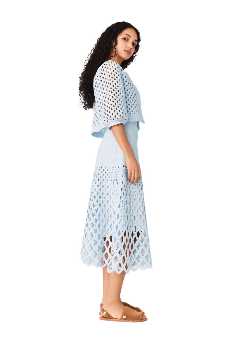 Rhinestone crochet cardigan, Alternate, color, Blue sky