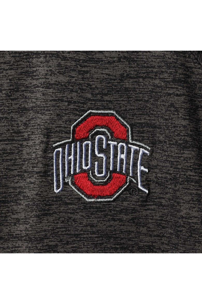 Men's Colosseum Heathered Black Ohio State Buckeyes Big & Tall Down Swing Polo, Alternate, color, Heather Black