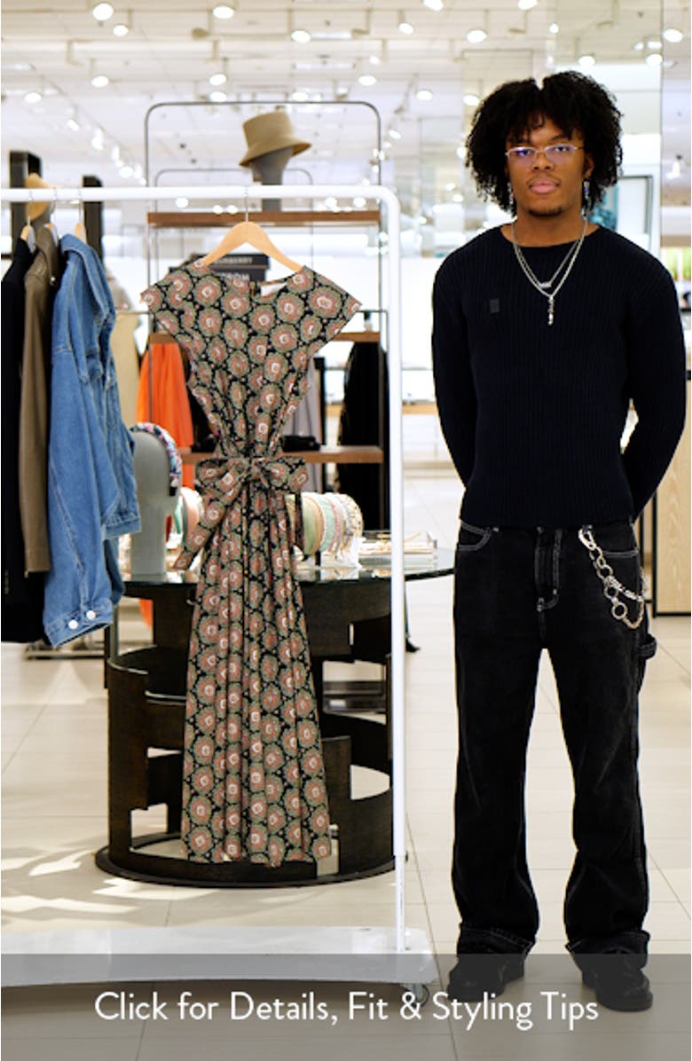 The Tulsa Paisley Belted Cotton Midi Dress, sales video thumbnail