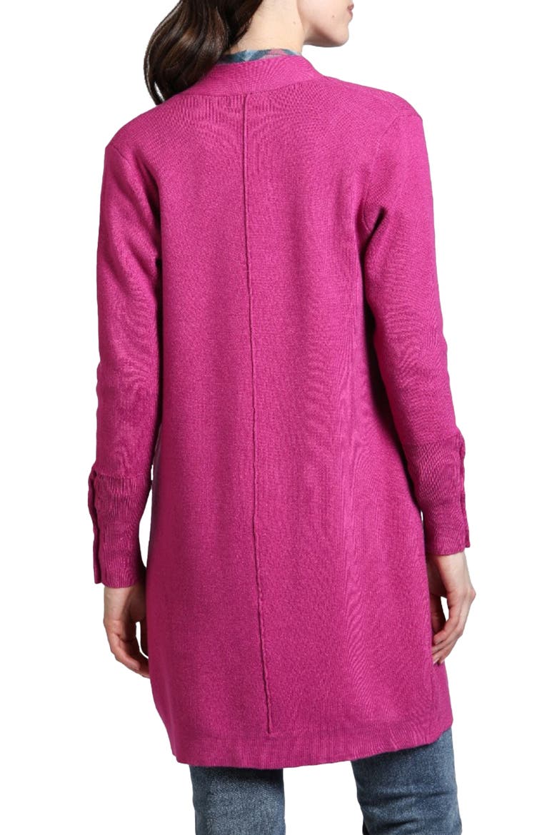 Open Front Cardigan, Alternate, color, RASPBERRY