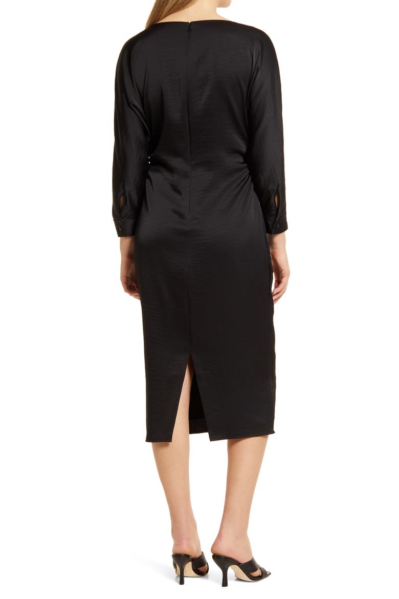 Dolman Sleeve Midi Dress, Alternate, color, BLACK