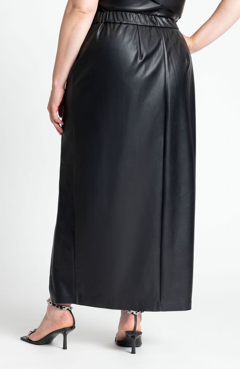 ELOQUII Faux Leather Maxi Skirt, Alternate, color,