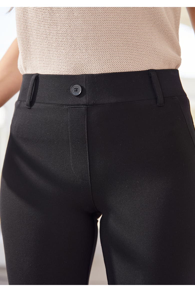 Classic Kick Flare Crop Pant Stretch Ponte, Alternate, color, Black