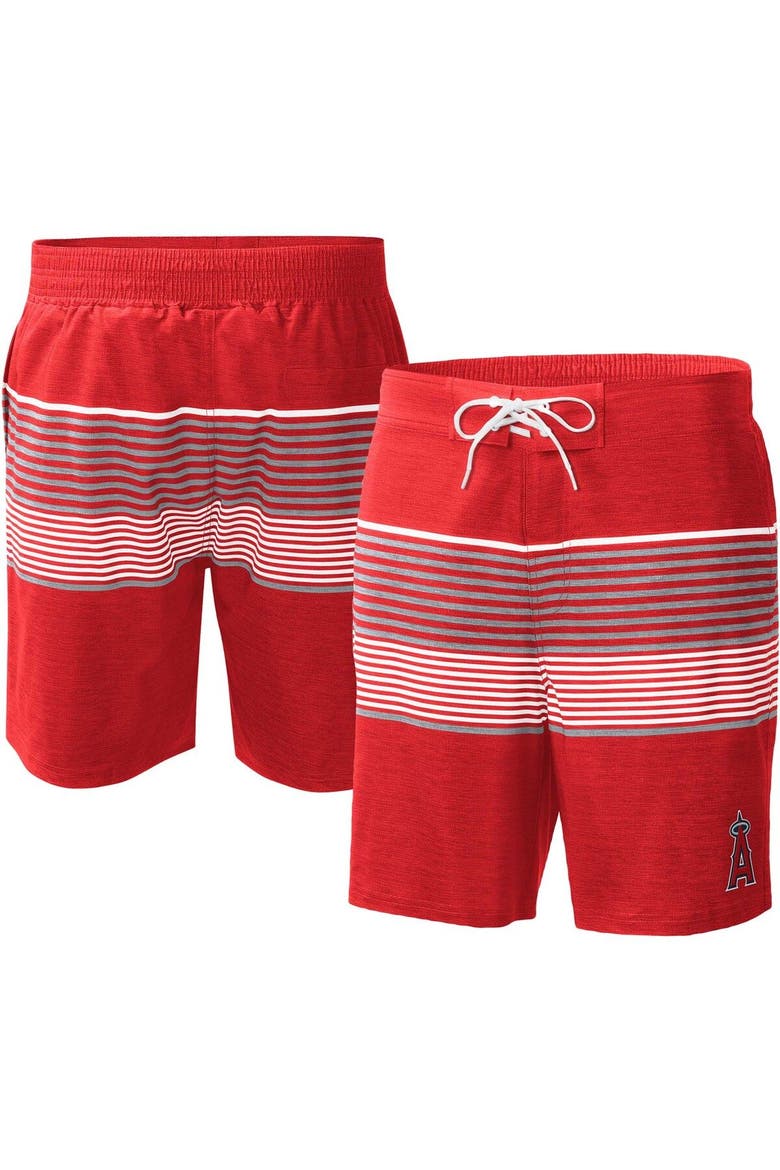 Men's G-III Sports by Carl Banks  Red Los Angeles Angels Coastline Volley Swim Shorts, Main, color, Red
