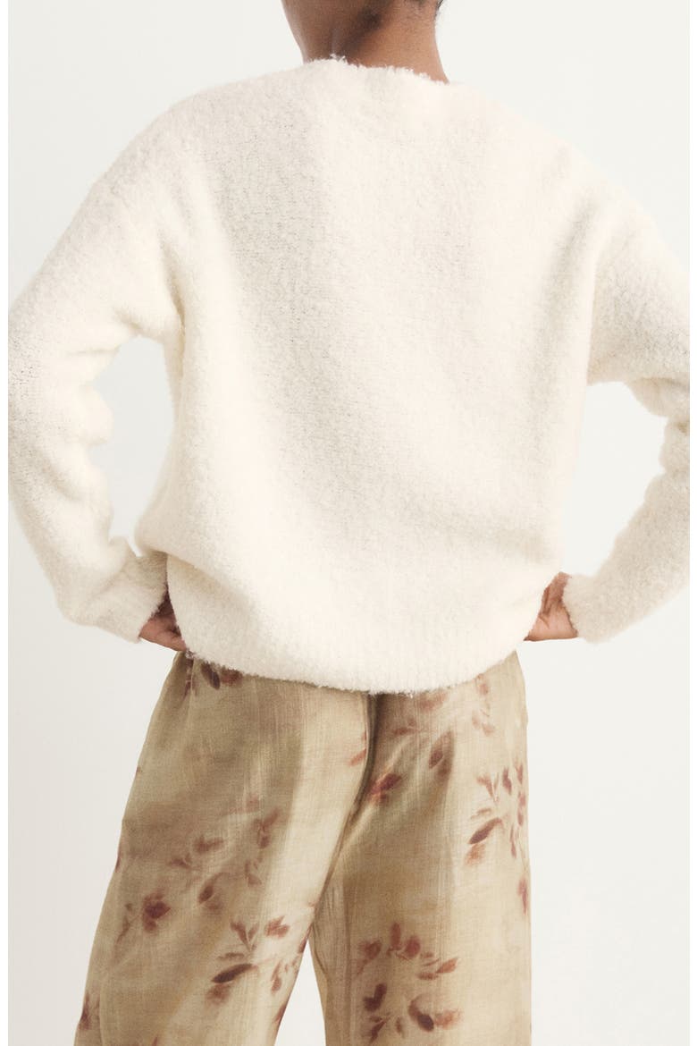 Bouclé Effect Pajama Sweater, Alternate, color, IVORY WHITE