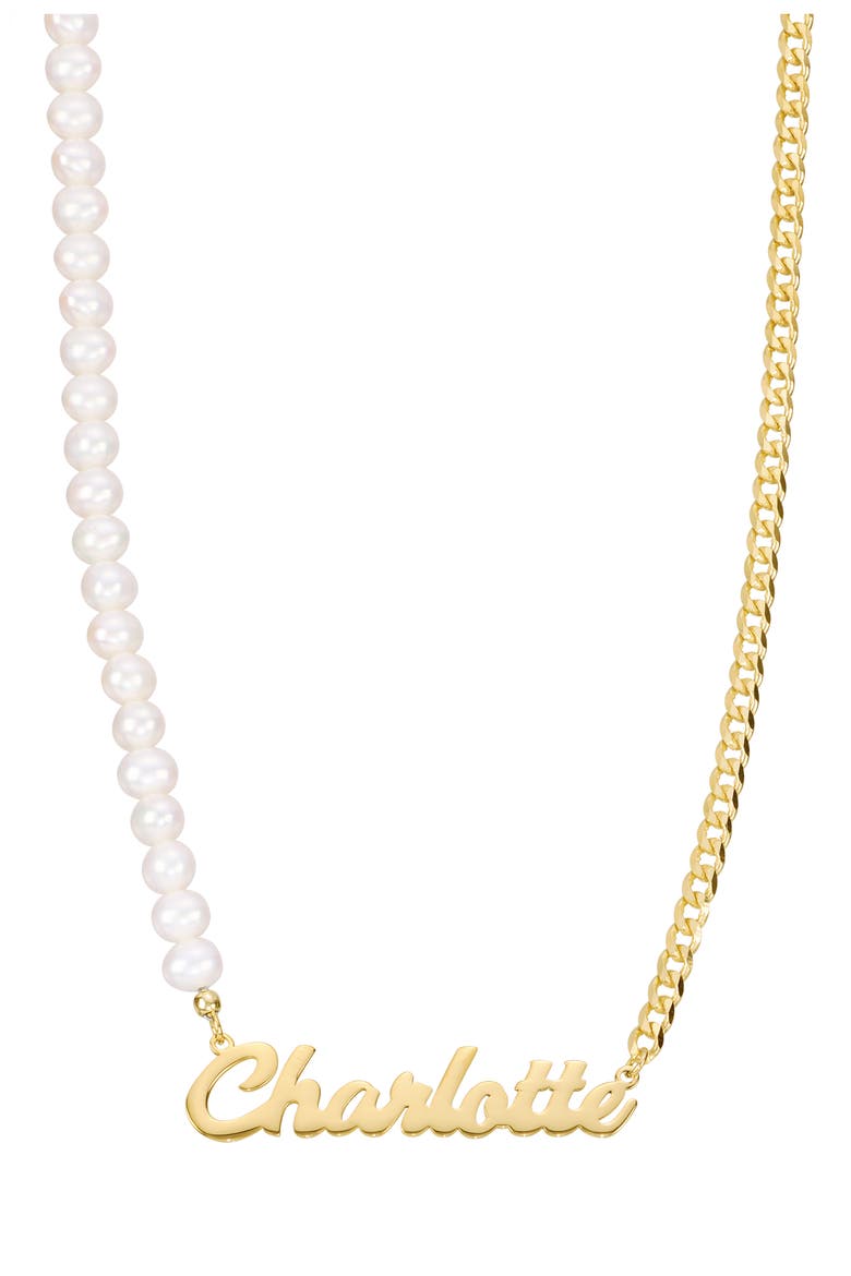 Freshwater Pearl & Chain Link Personalized Name Necklace video