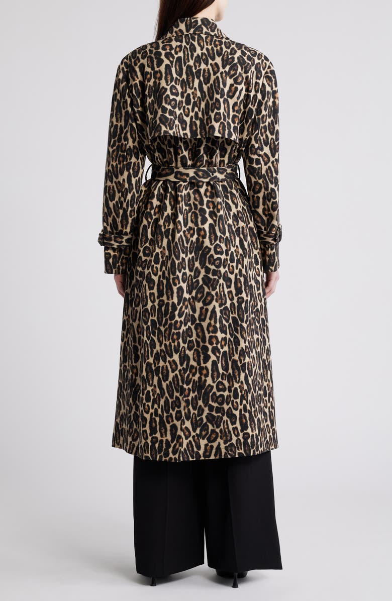 Theory Leopard Print Wool Blend Trench Coat, Alternate, color,