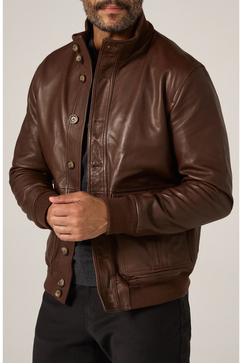 Pathfinder Genuine Leather Jacket, Main, color, CHOCOLATE
