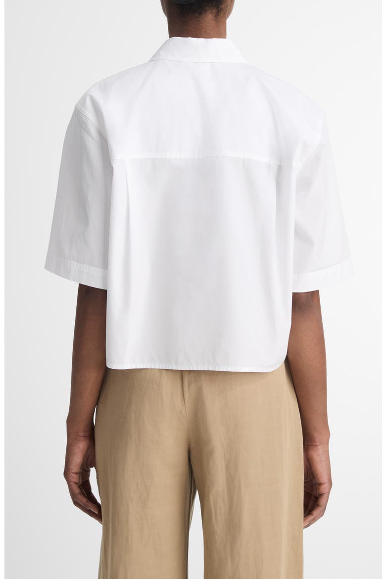 Oversize Crop Cotton Shirt, Alternate, color, OPTIC WHITE