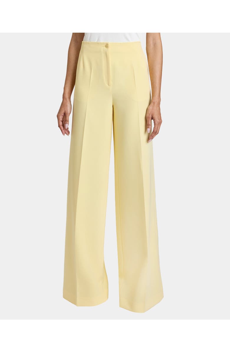 Santorelli LILY Wide Leg Pants with Slanted Side Pockets in Soft Stretch Crepe, Main, color, Chamomile