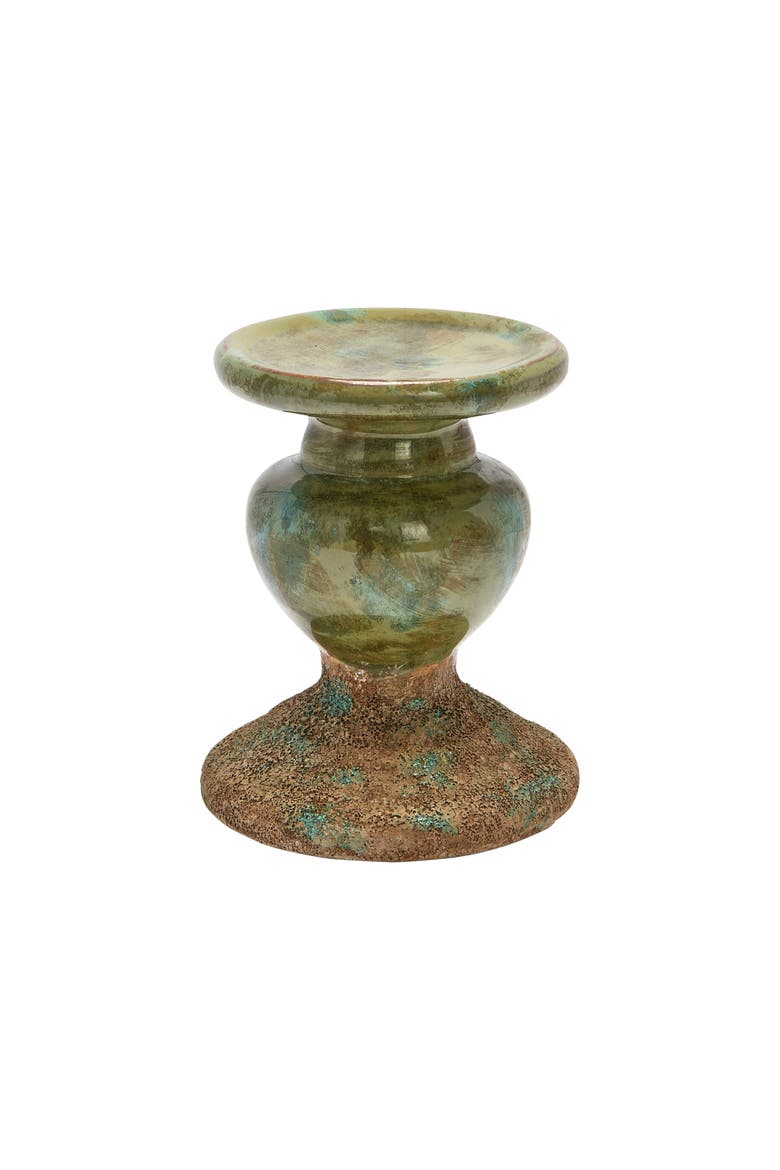 Sculptural Pillar Candle Holder, Main, color, Green