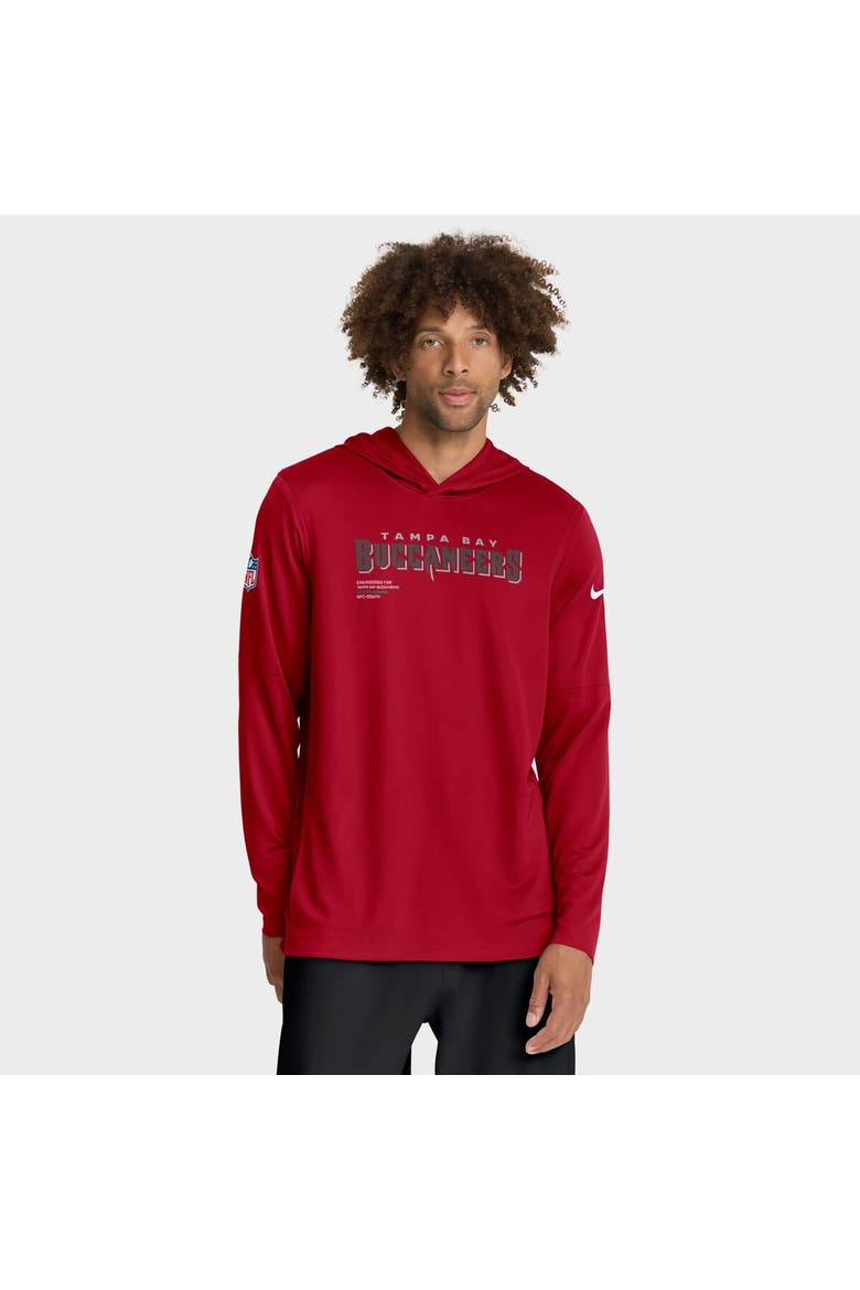 Men's Nike Red Tampa Bay Buccaneers Sideline Pure Fury Performance Long Sleeve Hoodie T-Shirt, Alternate, color, Red