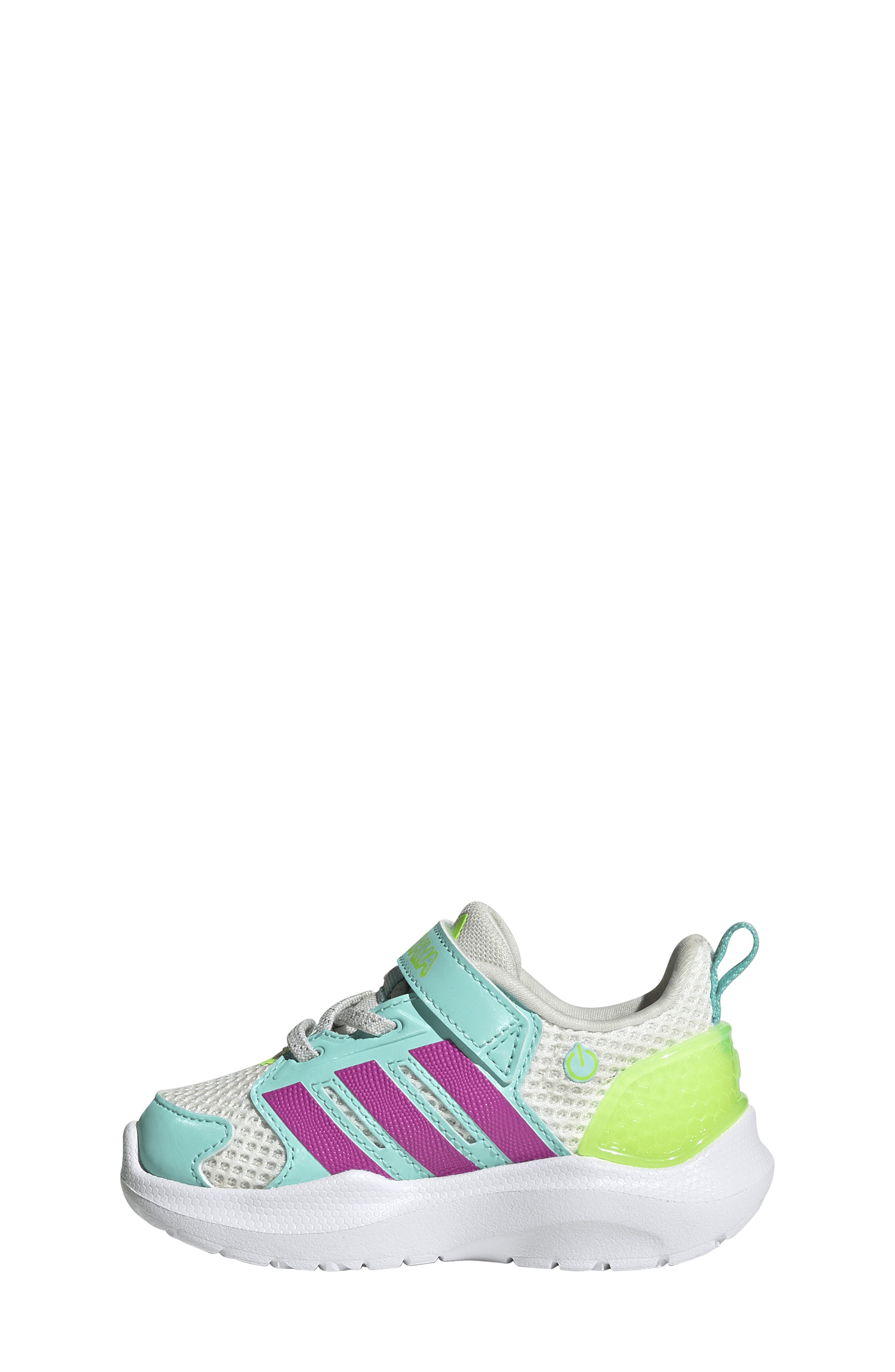 adidas Kids' Lightorama Sneaker, Alternate, color, White/ Purple Burst/ Lemon