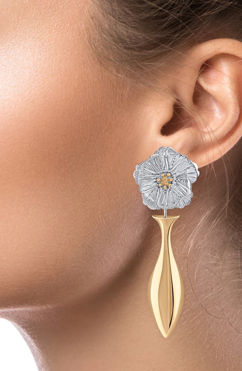 JARDIN Floral Drop Earrings, Alternate, color, Gold/ Silver