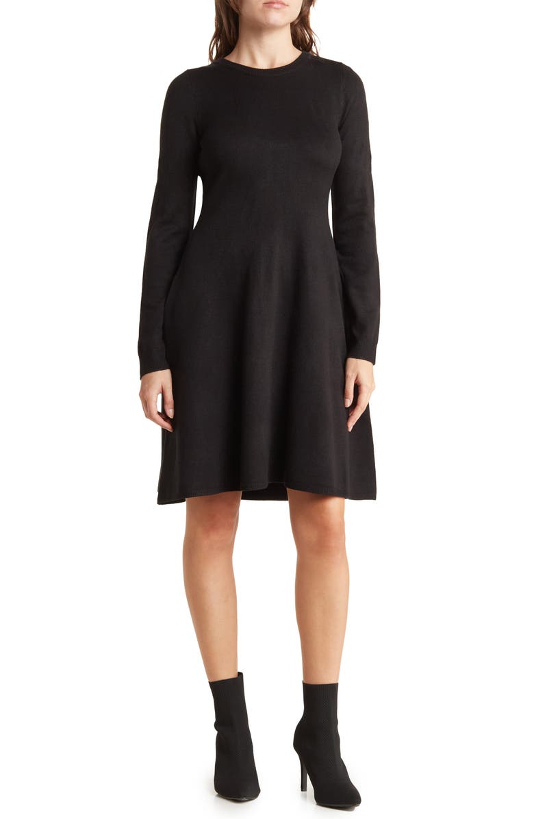 Vince Camuto Long Sleeve Fit & Flare Sweater Dress, Main, color, 