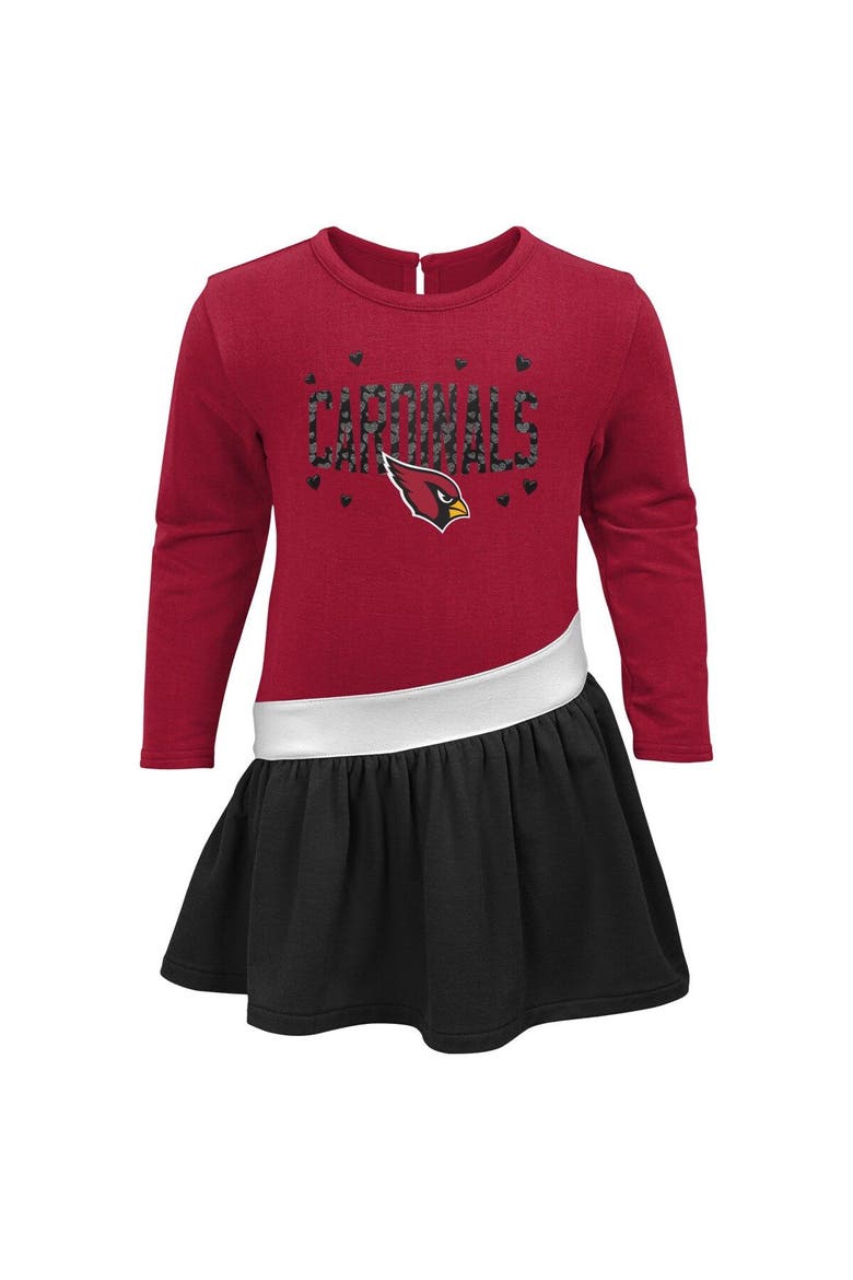 Girls Infant Cardinal/Black Arizona Cardinals Heart to Heart Jersey Tri-Blend Dress, Alternate, color, Cardinal