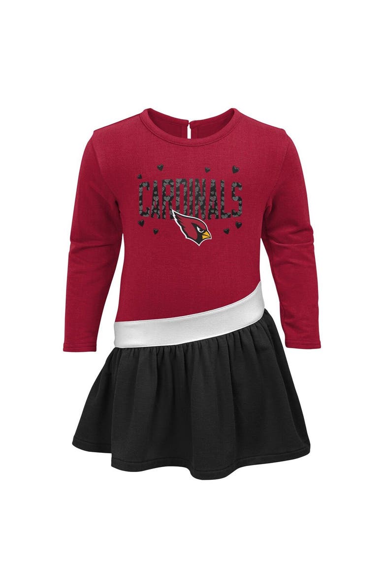 Outerstuff Girls Infant Cardinal/Black Arizona Cardinals Heart to Heart Jersey Tri-Blend Dress, Alternate, color, Cardinal