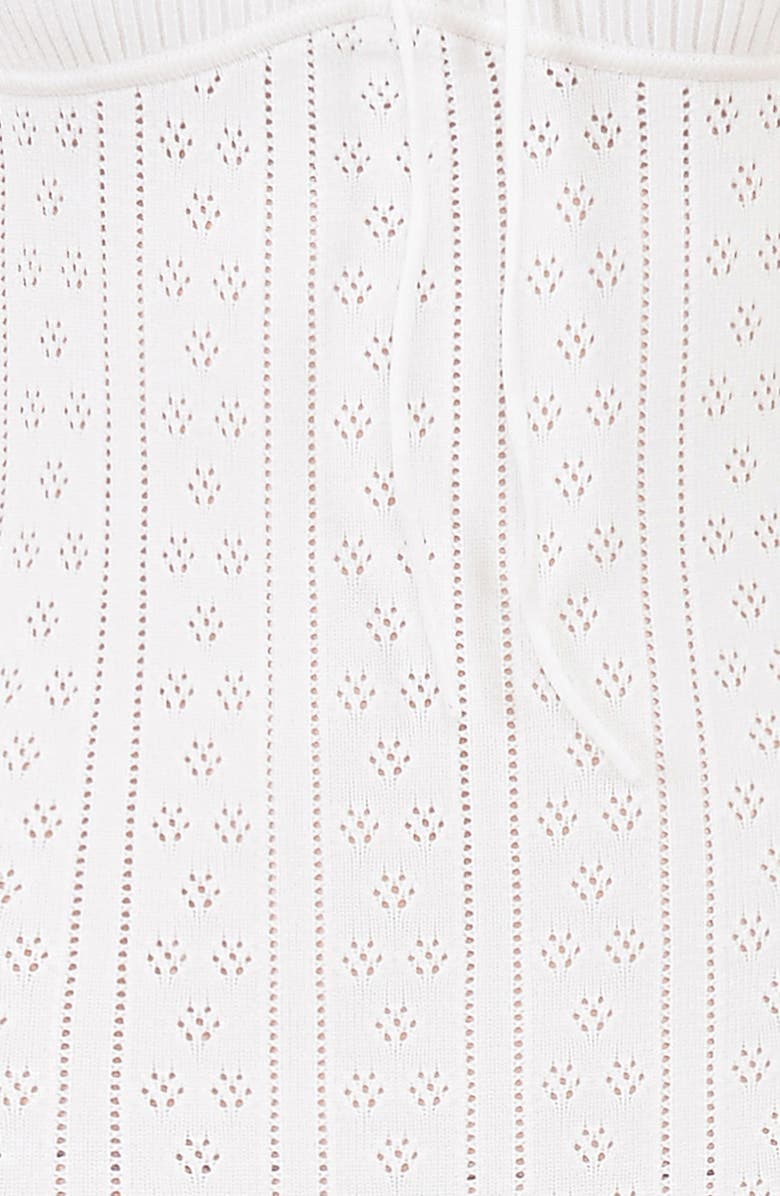 HOUSE OF CB Myla Pointelle Maxi Sweater Dress, Alternate, color, White