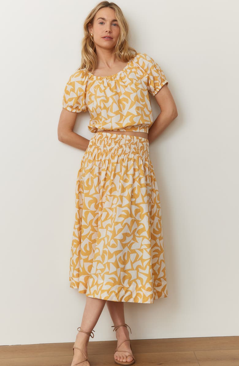 Marine Layer Bea Poplin Midi Skirt, Alternate, color,