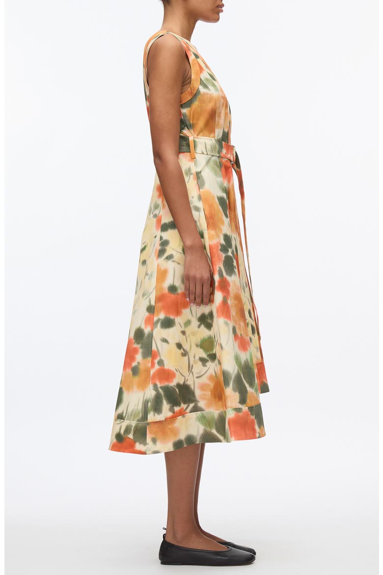 Blurred Marigold Print Cotton Dress, Alternate, color, MARIGOLD MULTI