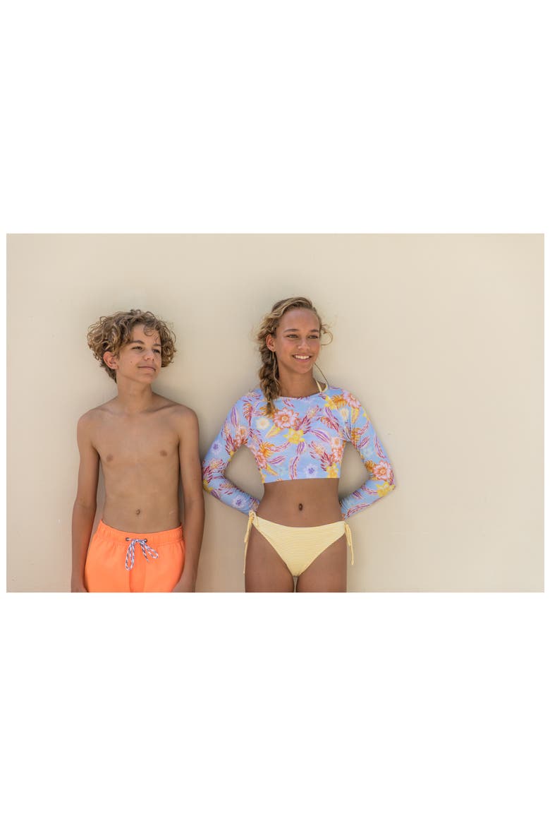 Kids' Marigold Seersucker Two-Piece Swimsuit, Alternate, color, YELLOW
