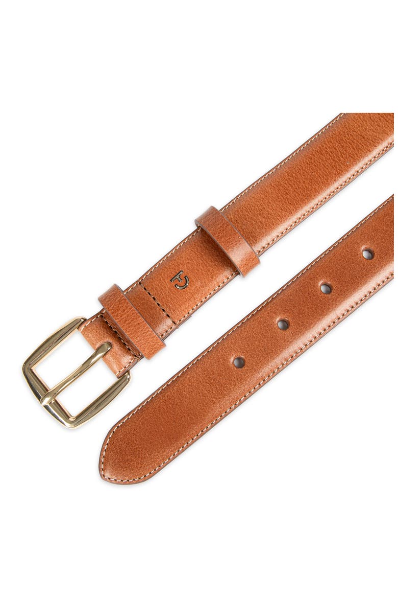 Feather Edge Leather Belt, Alternate, color, TAN
