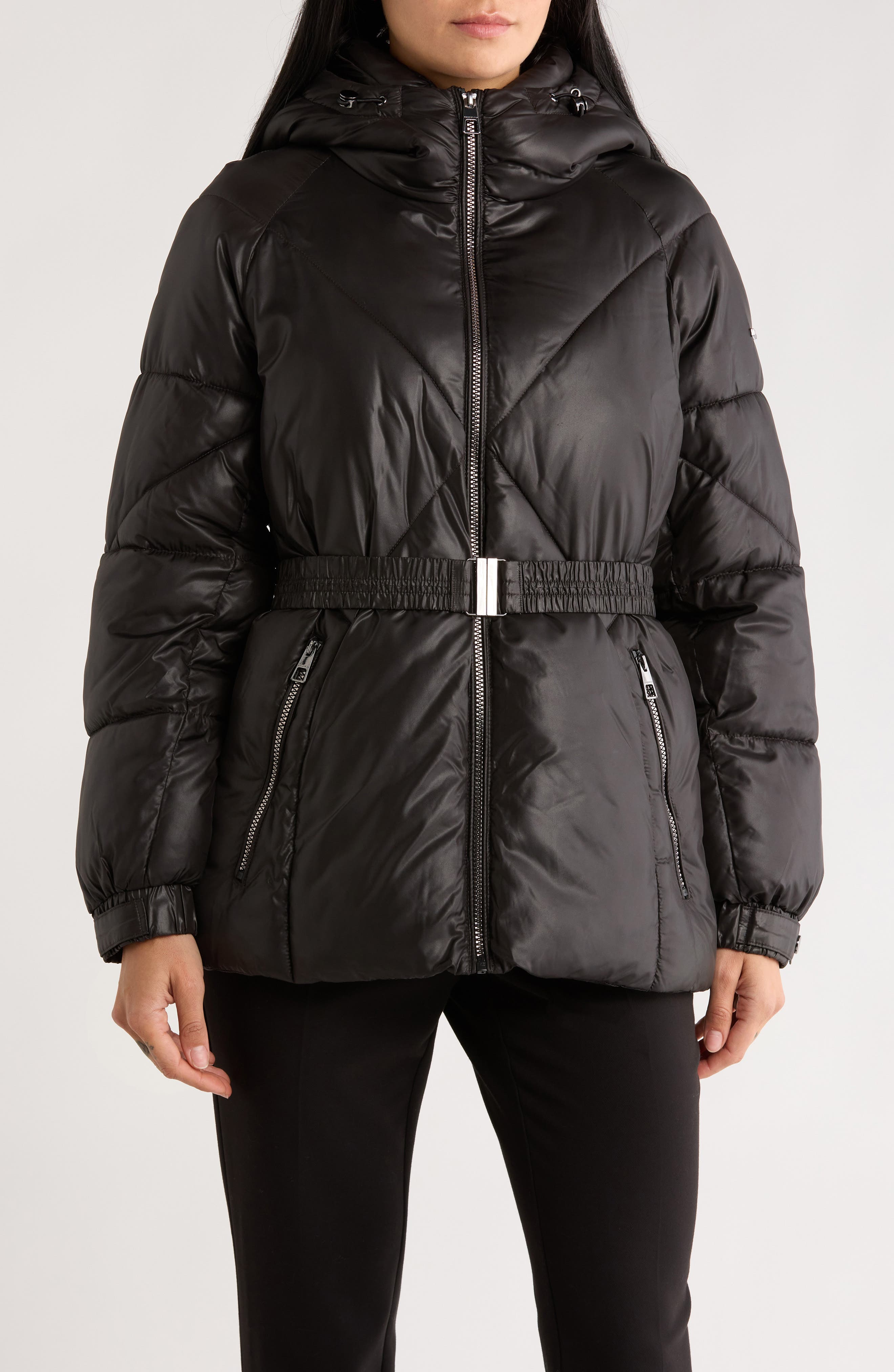 BCBGeneration Missy Belted Puffer Coat