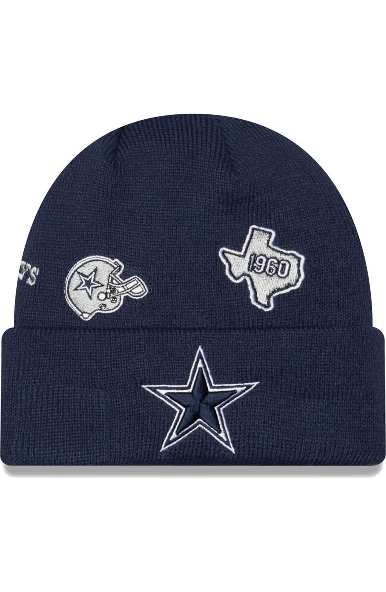 New Era Men's New Era Navy Dallas Cowboys Identity Cuffed Knit Hat, Main, color,