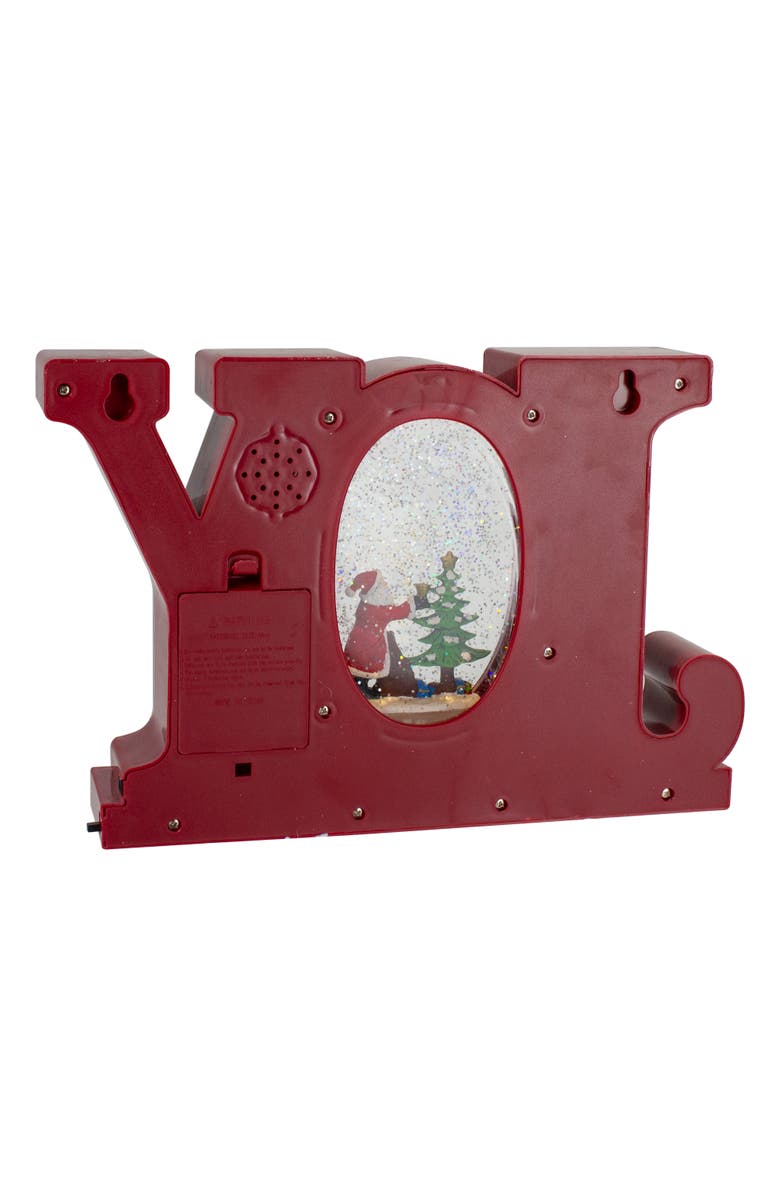 Northlight LED Lighted Joy Christmas Glitter Snow Globe - 11" - Red and Gold, Alternate, color, Red