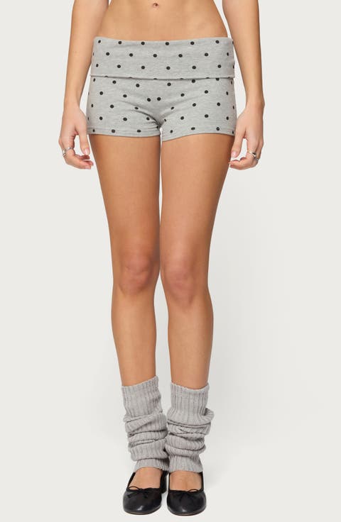 Chelsie Polka Dot Foldover Shorts