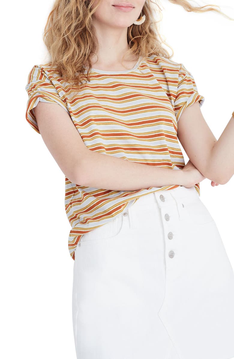 Madewell Whisper Cotton Stripe Crewneck Tee, Main, color,
