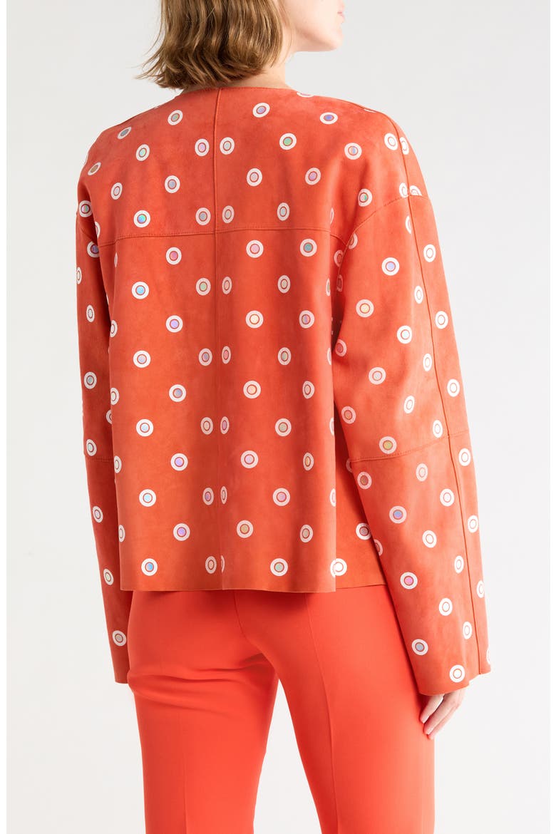 Dot Leather Jacket, Alternate, color, ORANGE
