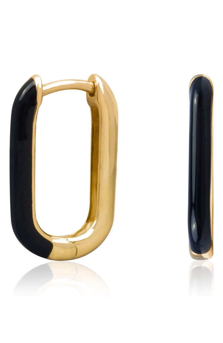 ES JEWELRY Two-Tone U-Shape Huggie Hoop Earrings, Main, color,