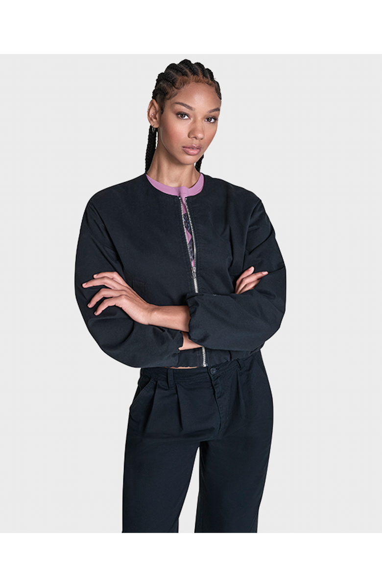 Converse Bubble Sleeve Bomber Jacket, Main, color, Converse Black