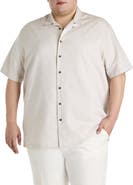 Oak Hill by DXL Big & Tall Linen-Blend Sport Shirt