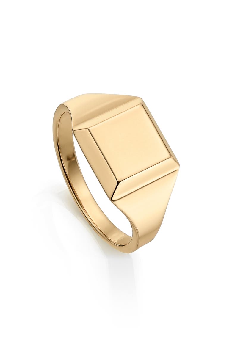 Signature Signet Ring, Main, color, YELLOW GOLD