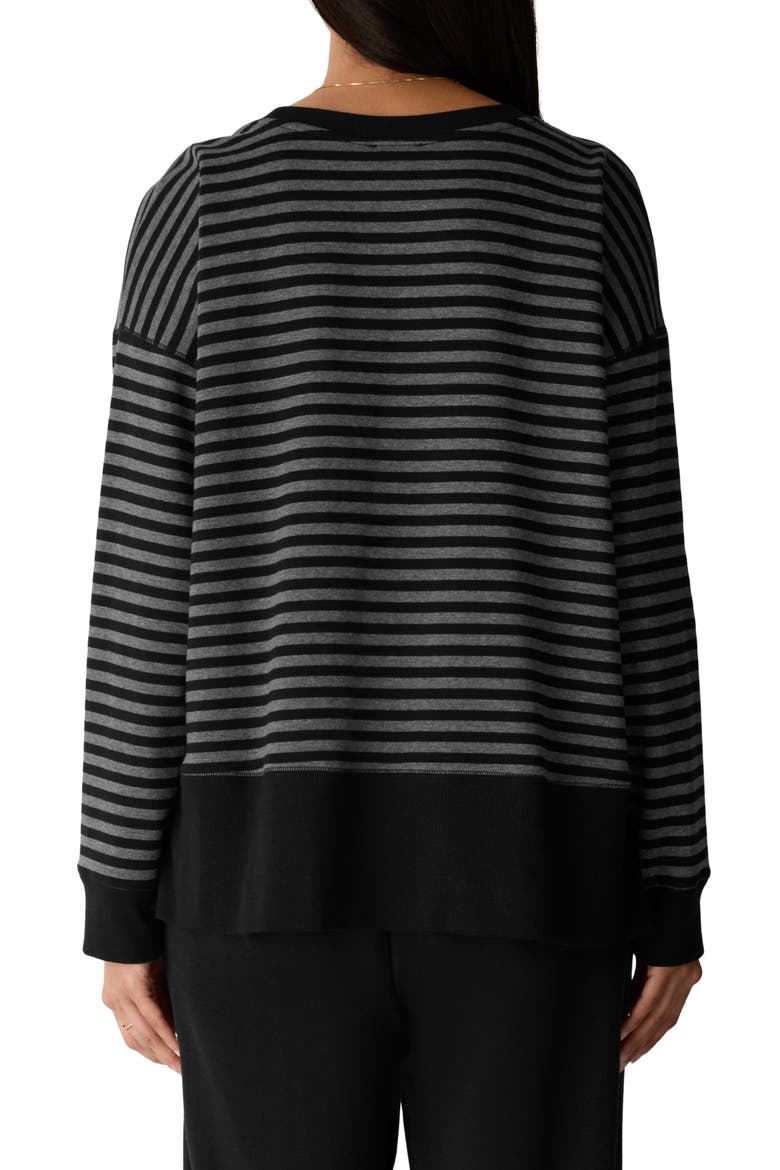 Stripe Crewneck Long Sleeve T-Shirt, Alternate, color, BLACK/ ASH