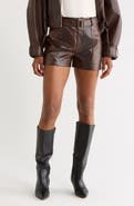 7 For All Mankind Belted Faux Snakeskin Shorts