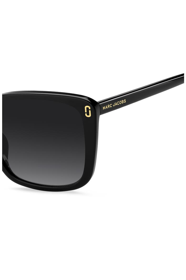56mm Gradient Butterfly Sunglasses, Alternate, color, BLACK/ DARK GREY SF