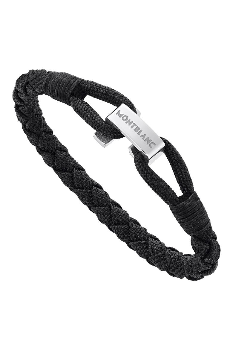 Men's Braided Nylon Bracelet, Main, color, BLACK