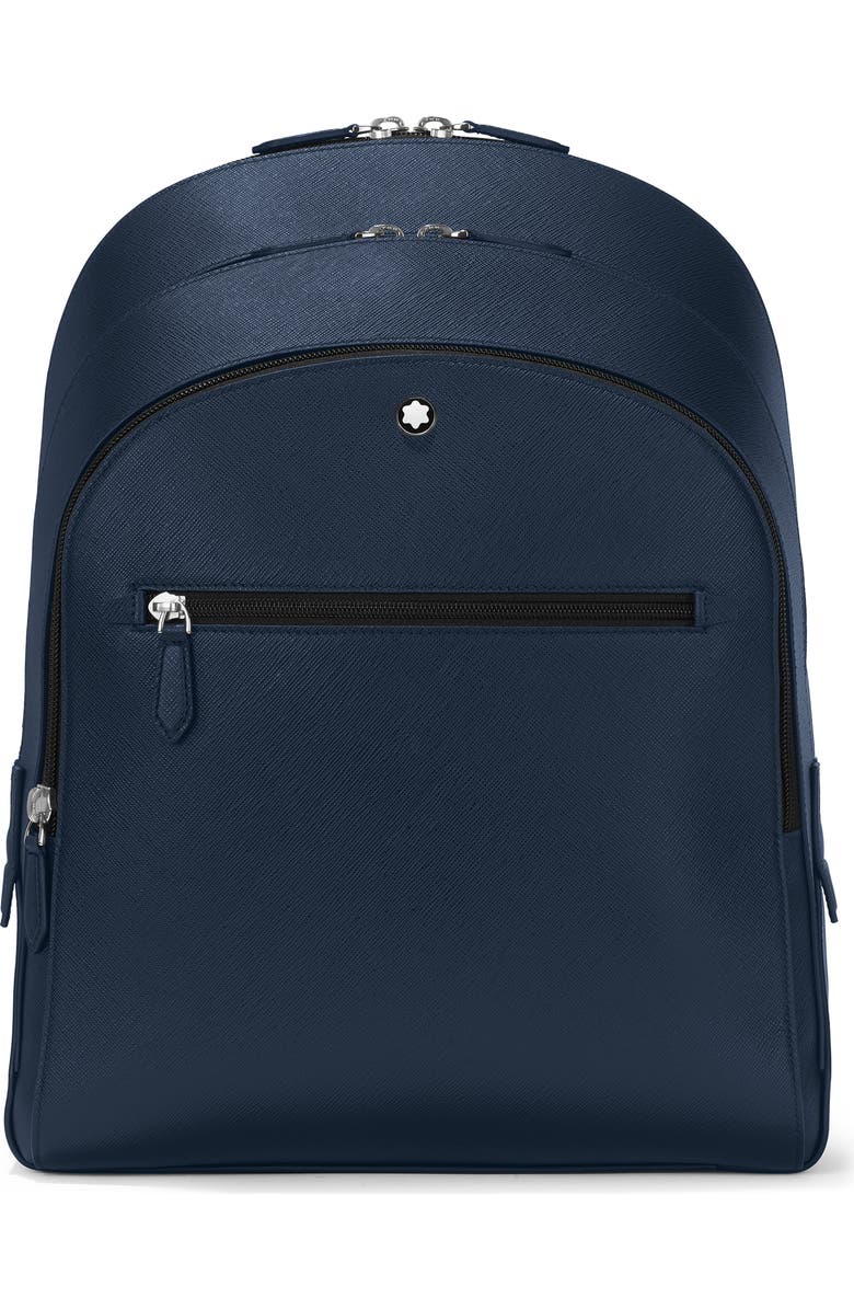 Montblanc Medium Sartorial Leather Backpack, Main, color, Ink Blue