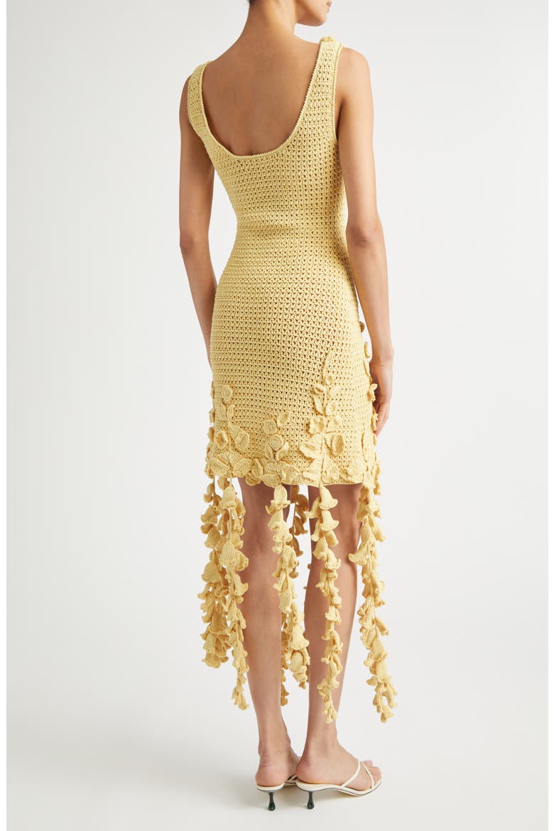 3D Floral Kint Dress, Alternate, color, BANANA