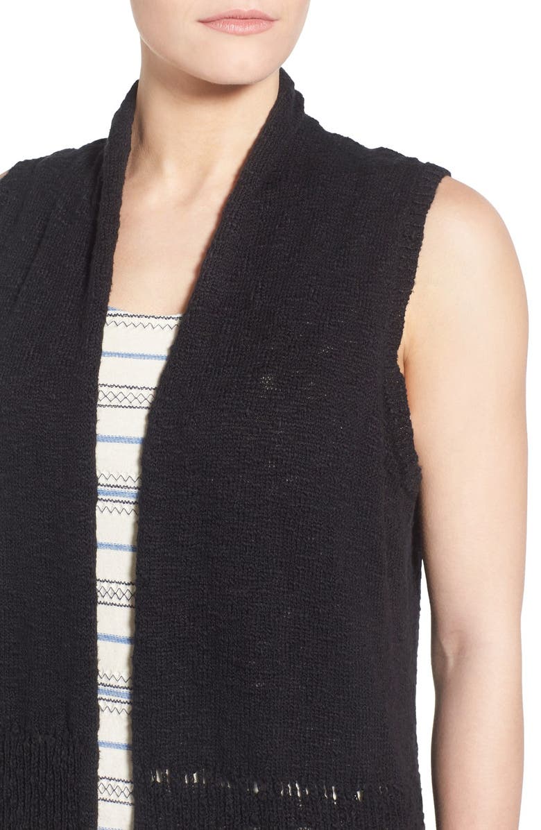 Caslon<sup>®</sup> Mixed Stitch Long Sweater Vest, Alternate, color, 